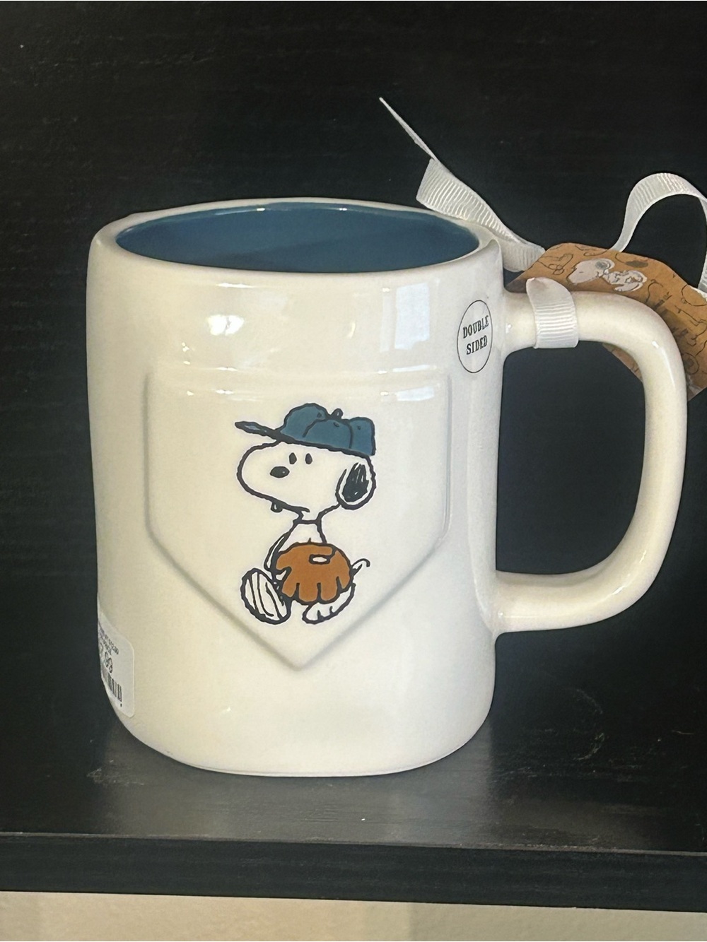 Snoopy Baseball Mug - White with Blue Interior